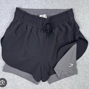 Gymshark Women's Black and Gray Athletic Shorts